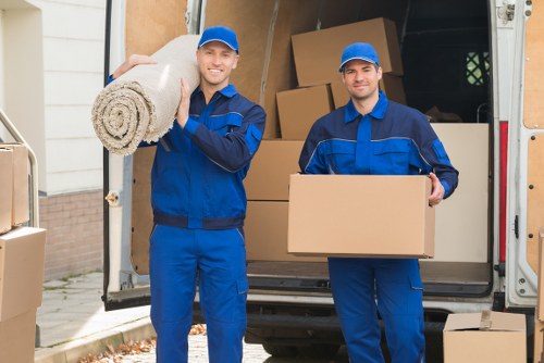 Moving van navigating parking and access challenges in Brent