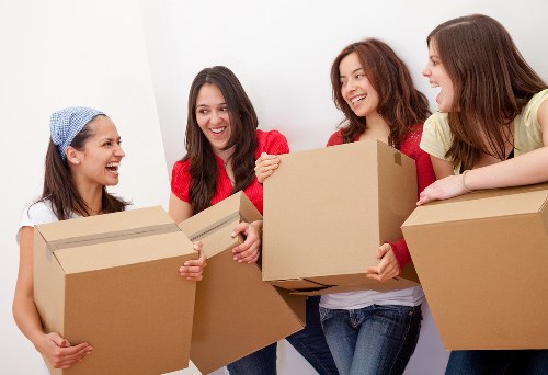 Packing supplies and labeled boxes prepared for a Brent move