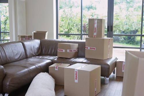 Commercial office furniture prepared for transport