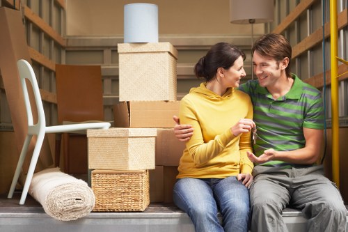 Brent moving truck service helping with furniture and box transport